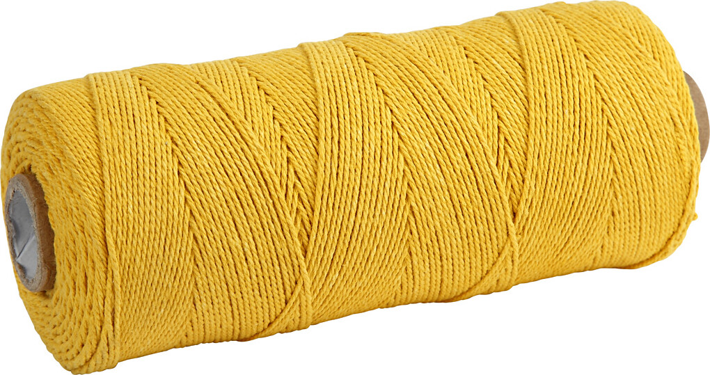 Knyttegarn - Tykkelse 1 Mm - L 315 M - Tynd Kvalitet 1212 - Gul - 220 G