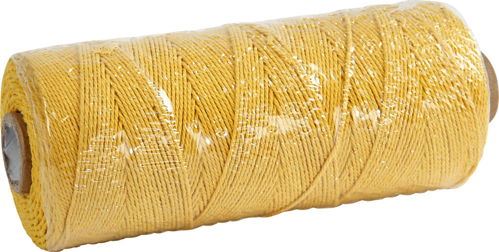 Knyttegarn - Tykkelse 1 Mm - L 315 M - Tynd Kvalitet 1212 - Gul - 220 G