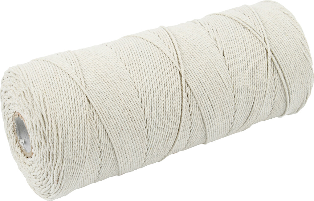 Knyttegarn - Tykkelse 1 Mm - L 315 M - Tynd Kvalitet 1212 - Lys Natur - 220