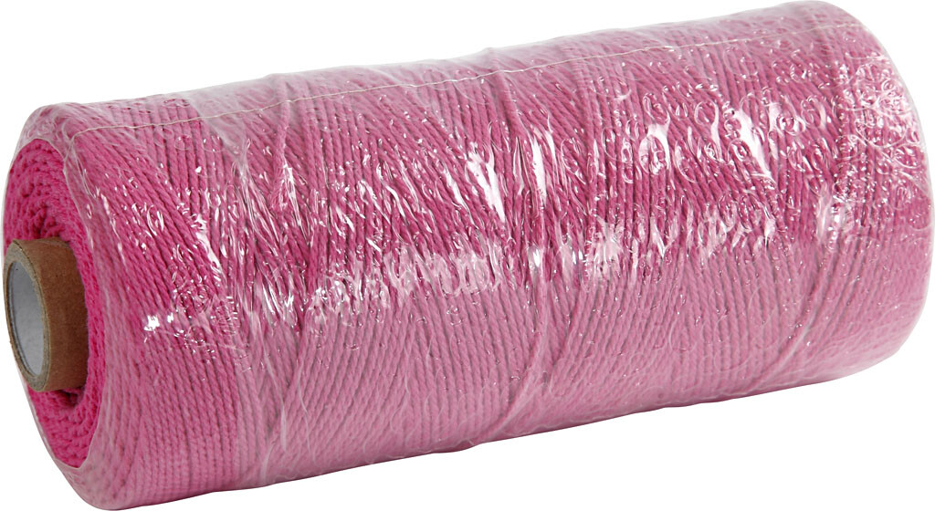 Knyttegarn - Tykkelse 1 Mm - L 315 M - Tynd Kvalitet 1212 - Pink - 220 G