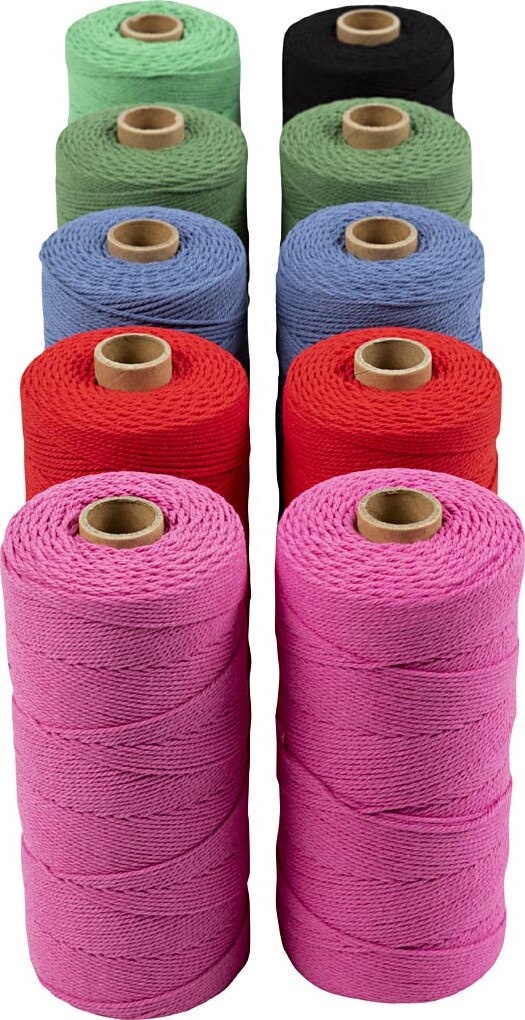 Knyttegarn - Tykkelse 1 Mm - L 315 M - Tynd Kvalitet 1212 - Stærke Farver 
