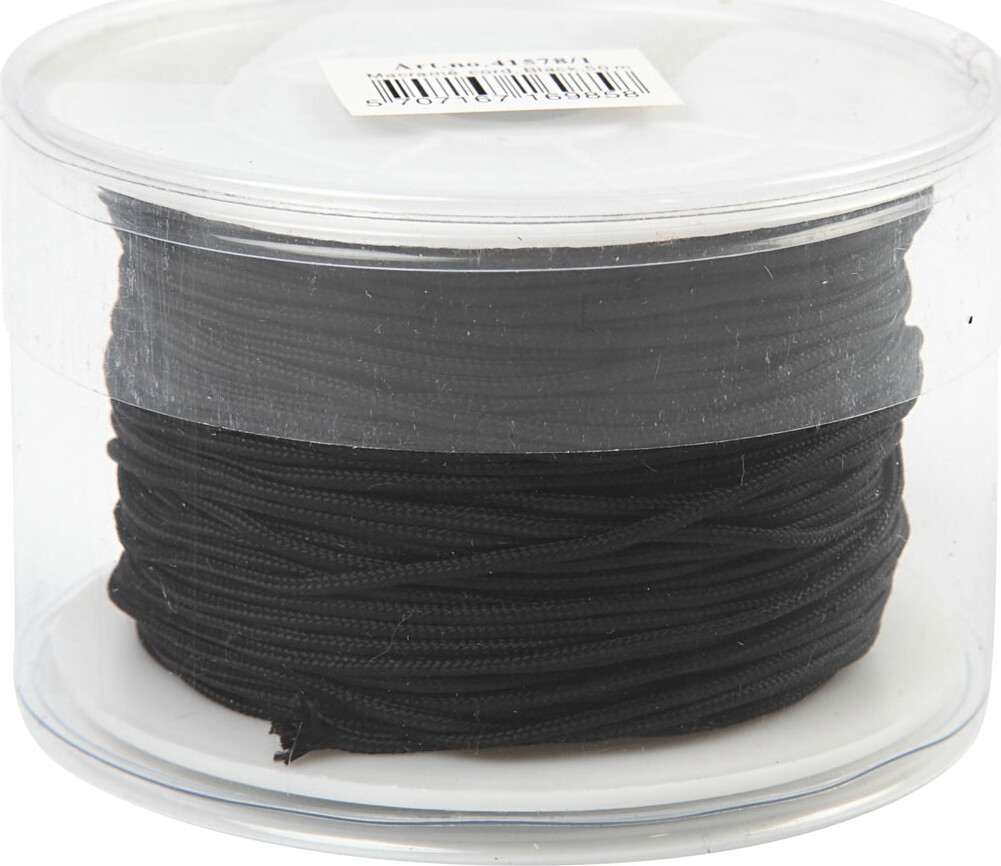 Knyttesnor - Tykkelse 2 Mm - Polyester - Sort - 50 M