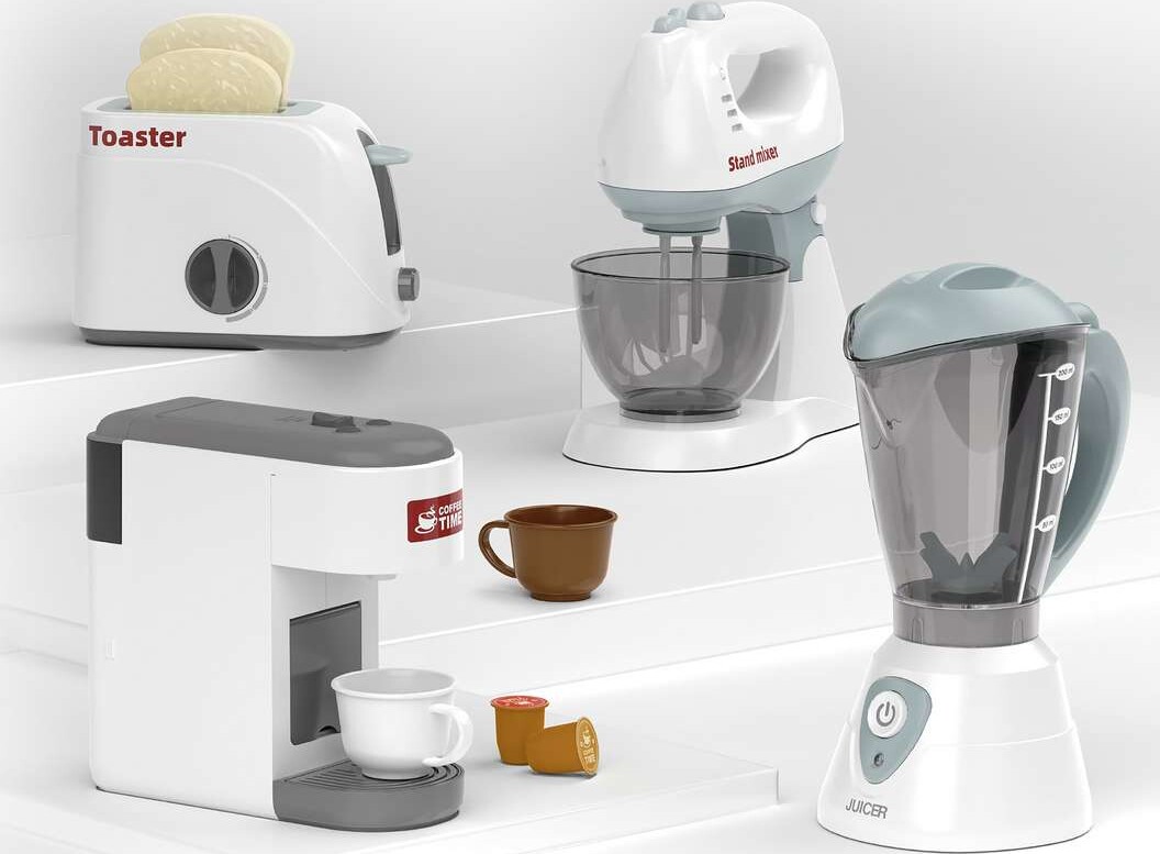 Tegole - Kitchen Set - 4-I-1 Legetøjs Køkkenmaskiner Sæt Med Lyd