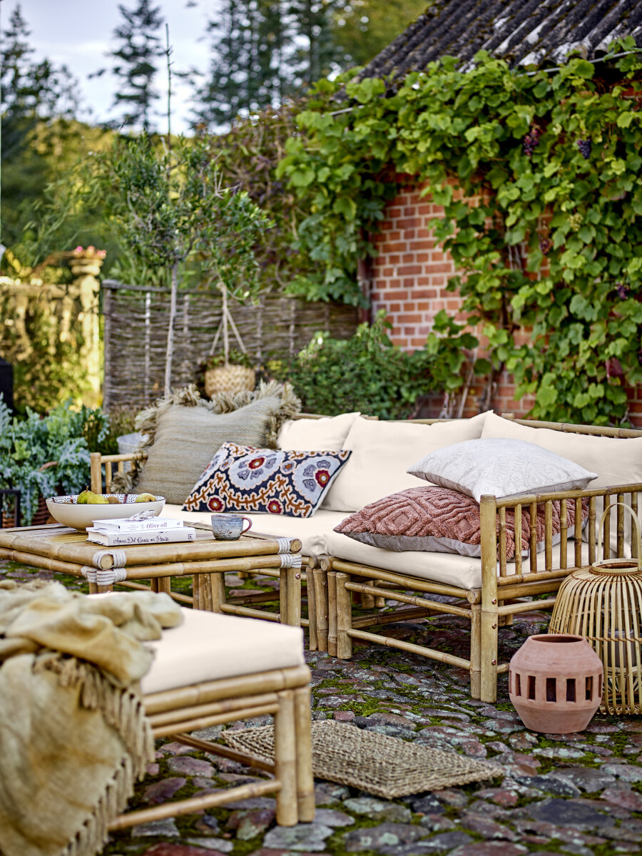 Bloomingville - Korfu Udendørs Puf Til Modulsofa - Natur - Bambus