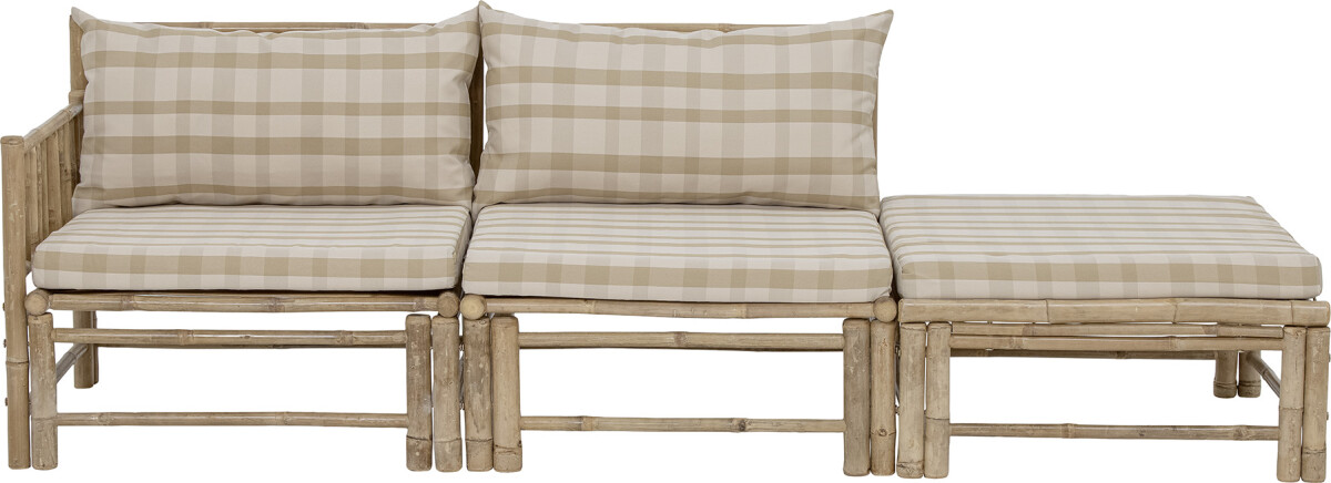 Bloomingville - Korfu Udendørs Puf Til Modulsofa - Natur - Bambus