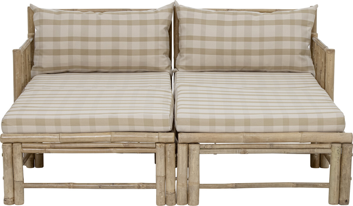 Bloomingville - Korfu Udendørs Puf Til Modulsofa - Natur - Bambus