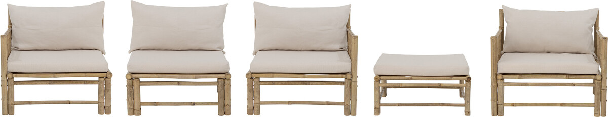 Bloomingville - Korfu Udendørs Puf Til Modulsofa - Natur - Bambus