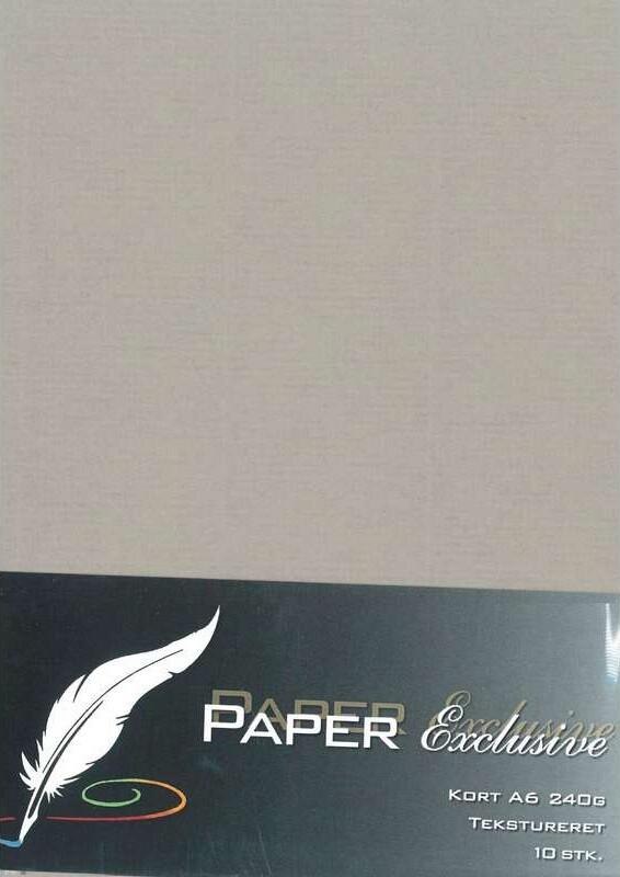 Paper Exclusive - Kort A6 240G Grå Tekstureret 10Stk - 961 - Paper