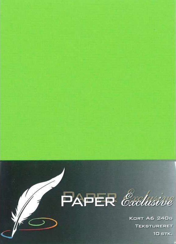 Paper Exclusive - Kort - A6 - 240G - Lime Tekstureret - 10 Stk