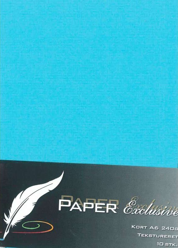 Paper Exclusive - Kort - A6 - 240G - Lyseblå Tekstureret - 10 Stk
