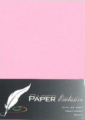 Paper Exclusive - Kort - A6 - 240G - Lyserød Tekstureret - 10 Stk