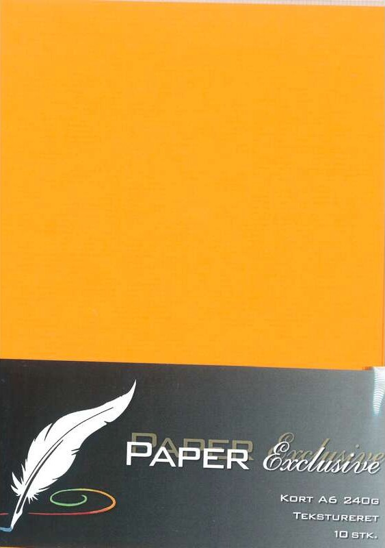 Paper Exclusive - Kort - A6 - 240G - Orange Tekstureret - 10 Stk