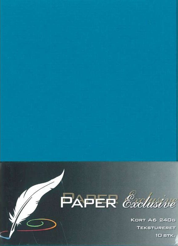 Paper Exclusive - Kort - A6 - 240G - Petroleum Tekstureret - 10 Stk
