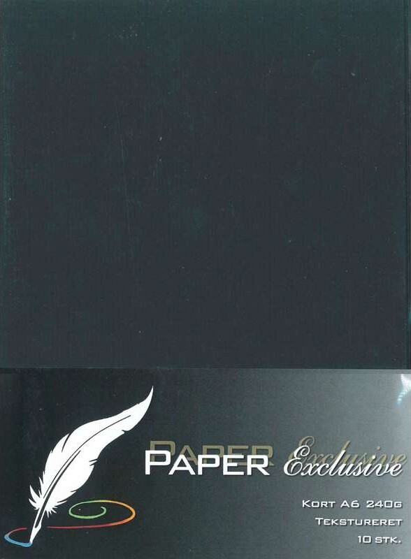 Paper Exclusive - Kort - A6 - 240G - Sort Tekstureret - 10 Stk