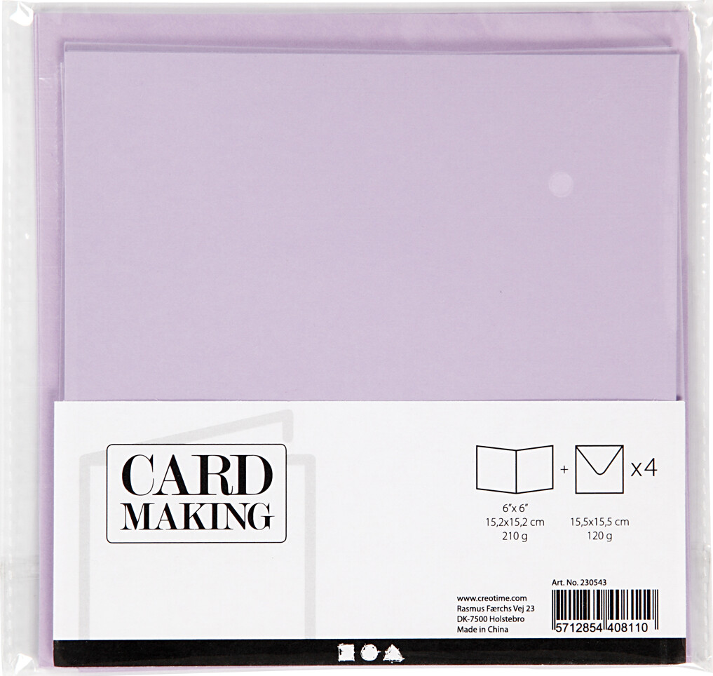 Kort Og Kuverter - Kort Str 15 2X15 2 Cm - Kuvert Str 16X16 Cm - 210 G -