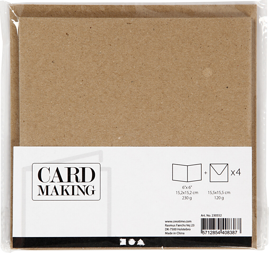 Kort Og Kuverter - Kort Str 15 2X15 2 Cm - Kuvert Str 16X16 Cm - 230 G -