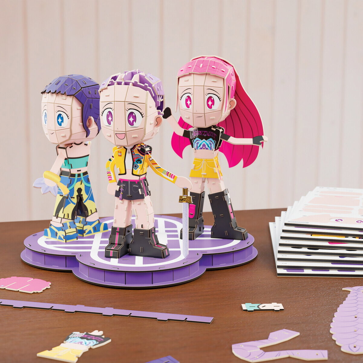 4D Build - Huntrix Chibi 3D Puzzle Kit - K-Pop Demon Hunters