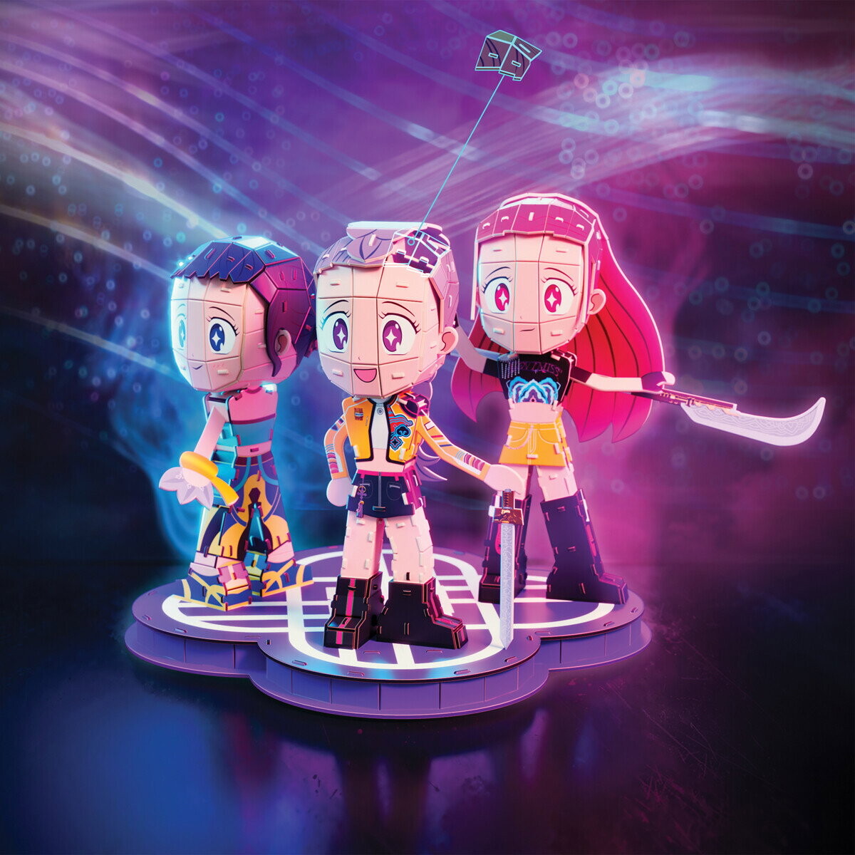 4D Build - Huntrix Chibi 3D Puzzle Kit - K-Pop Demon Hunters
