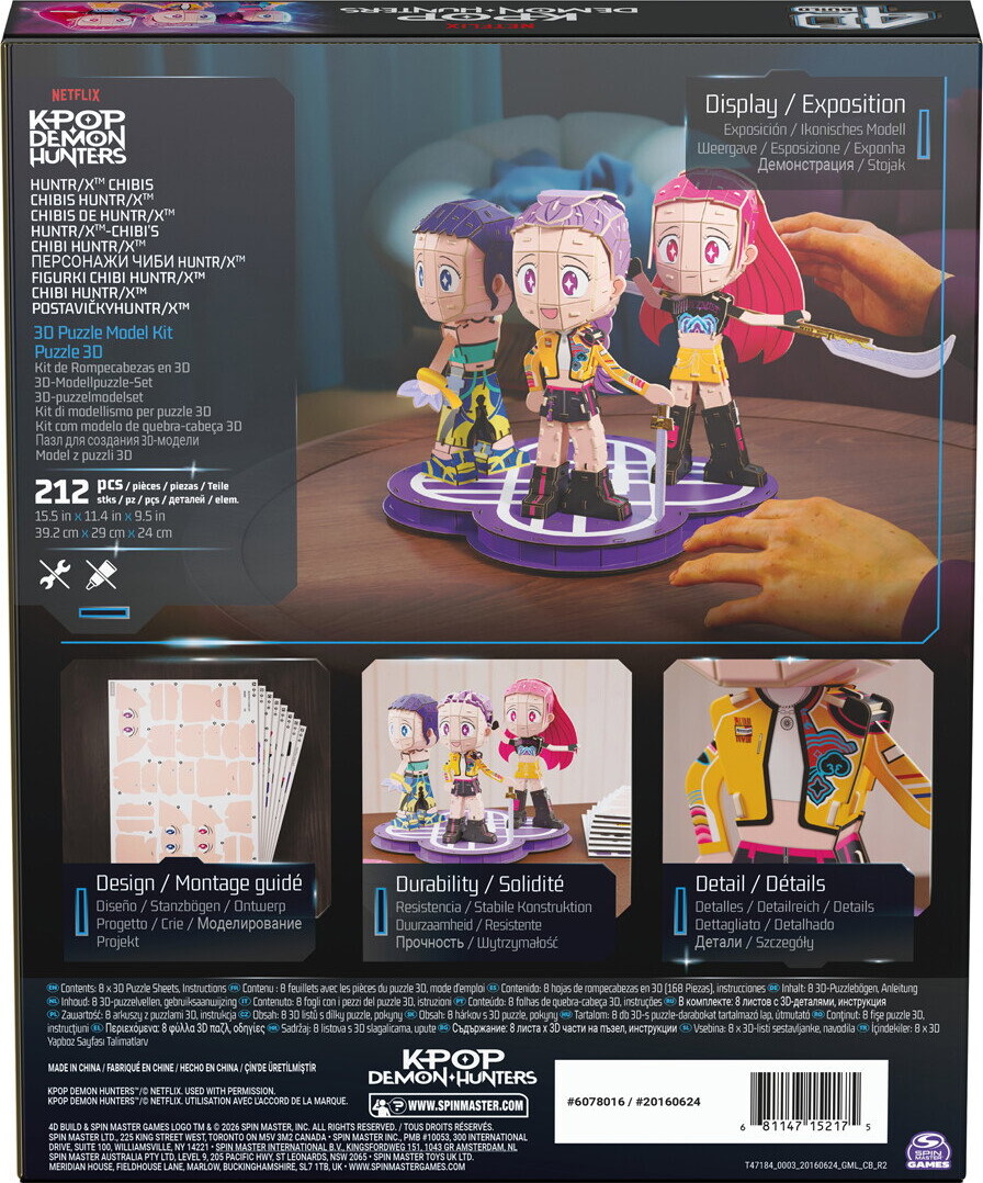 4D Build - Huntrix Chibi 3D Puzzle Kit - K-Pop Demon Hunters