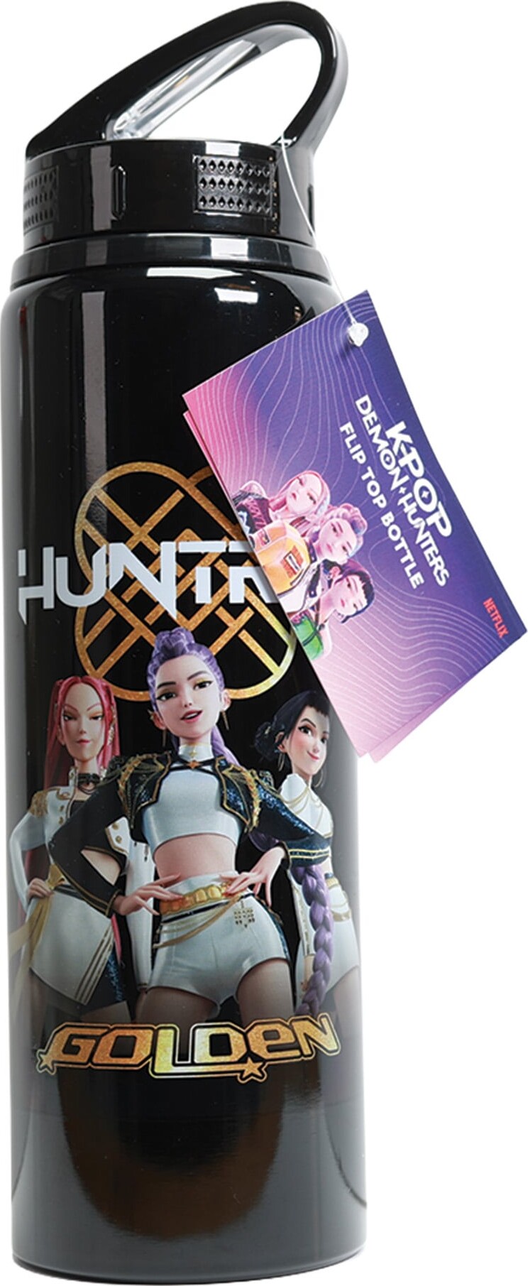 Kpop Demon Hunters - Flip Top Drinking Bottle - Golden - 650Ml