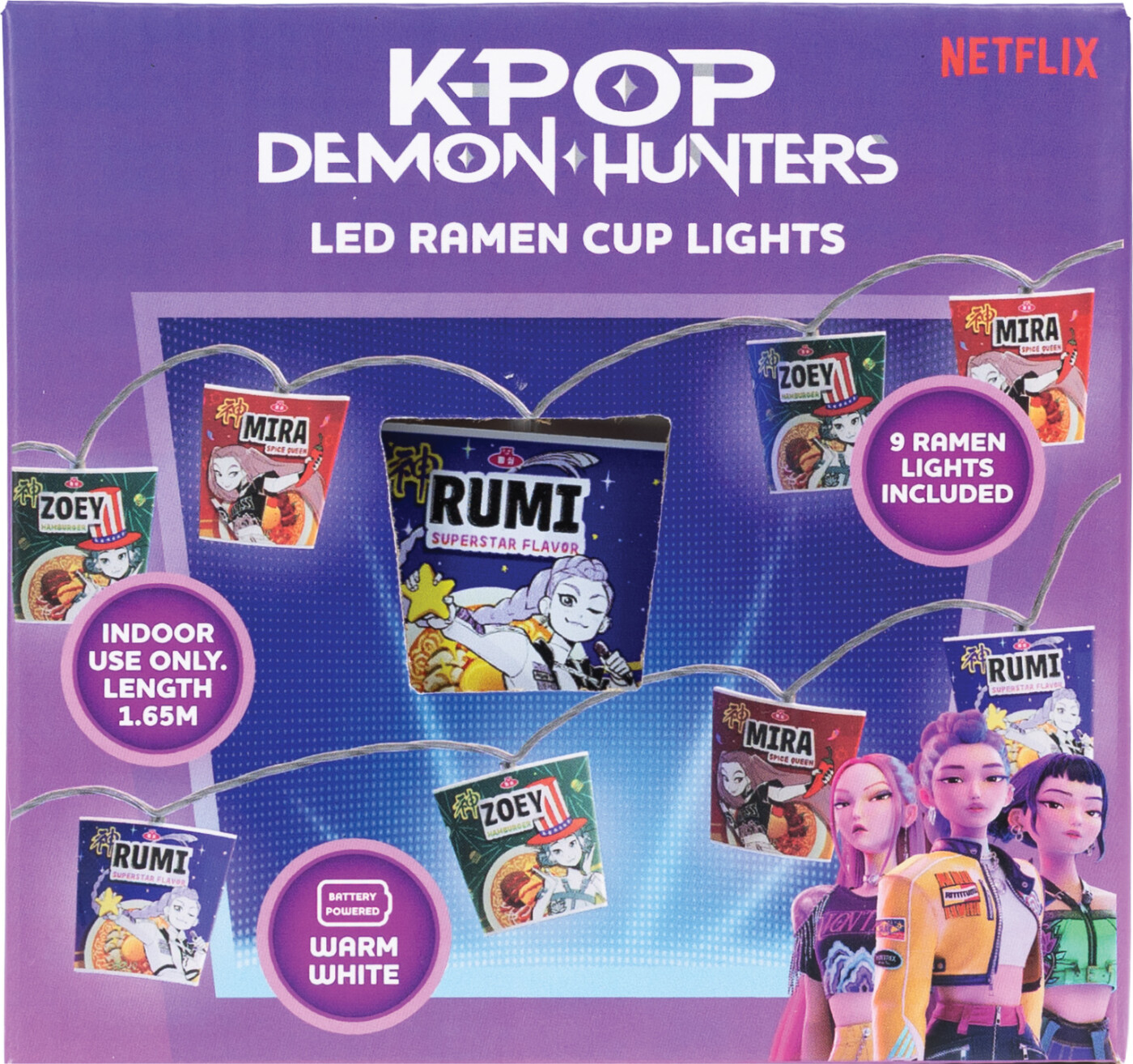 Kpop Demon Hunters - Led Ramen Cup Lights Lyskæde - 1 65 M