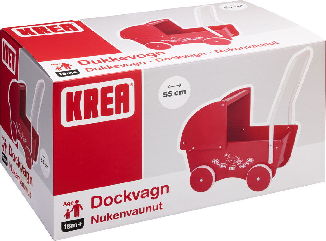 Krea - Dukkevogn - Rød - Træ