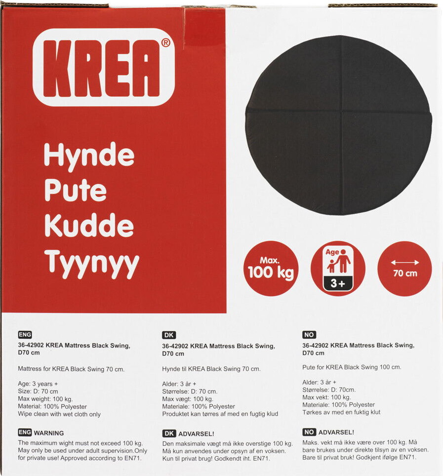 Krea - Madras Til Sansegynge - Sort - 70 Cm