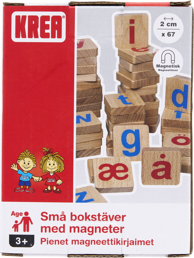 Krea - Små Magnet Bogstaver I Træ