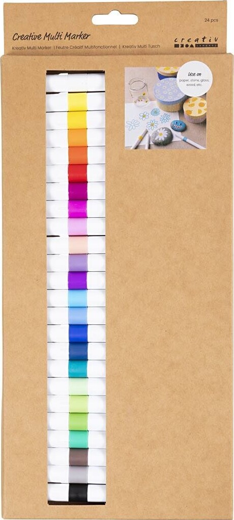 Kreativ Multi Tusch - Assorterede Farver - 24 Stk