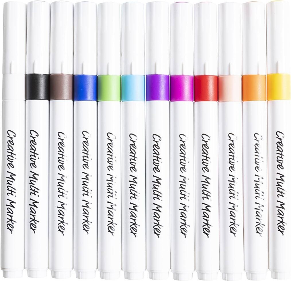 Kreativ Multi Tusch - Tykkelse 4 Mm - Assorterede Farver - 12 Stk