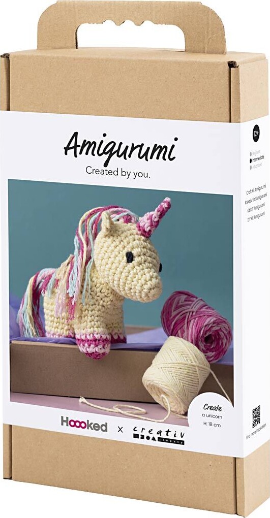 Kreativt Sæt Med Amigurumi - Enhjørning - Regnbuefarver