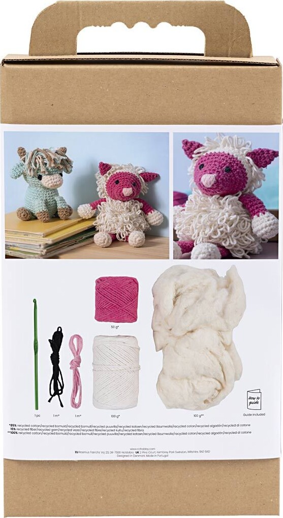 Kreativt Sæt Med Amigurumi - Får - Pink - Offwhite