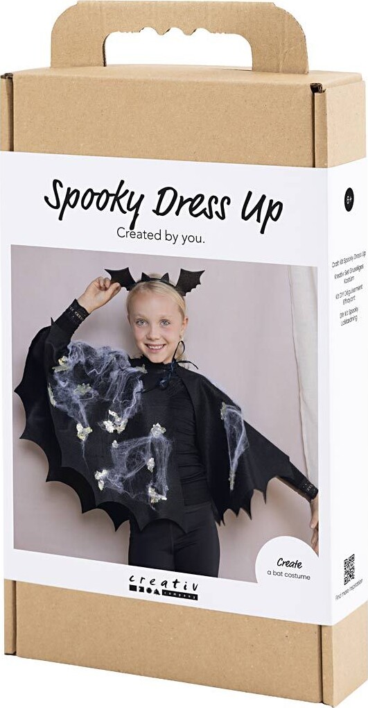 Kreativt Sæt - Uhyggeligt Kostume - Kappe Og Hårbøjle - Sort - Sort