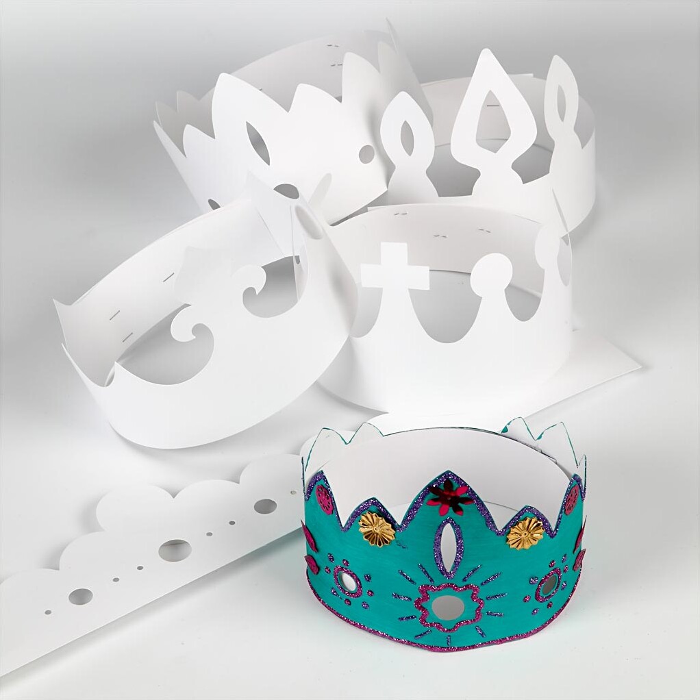 Kroner - H 10-16 5 Cm - L 60 Cm - 230 G - Hvid - 5 Stk