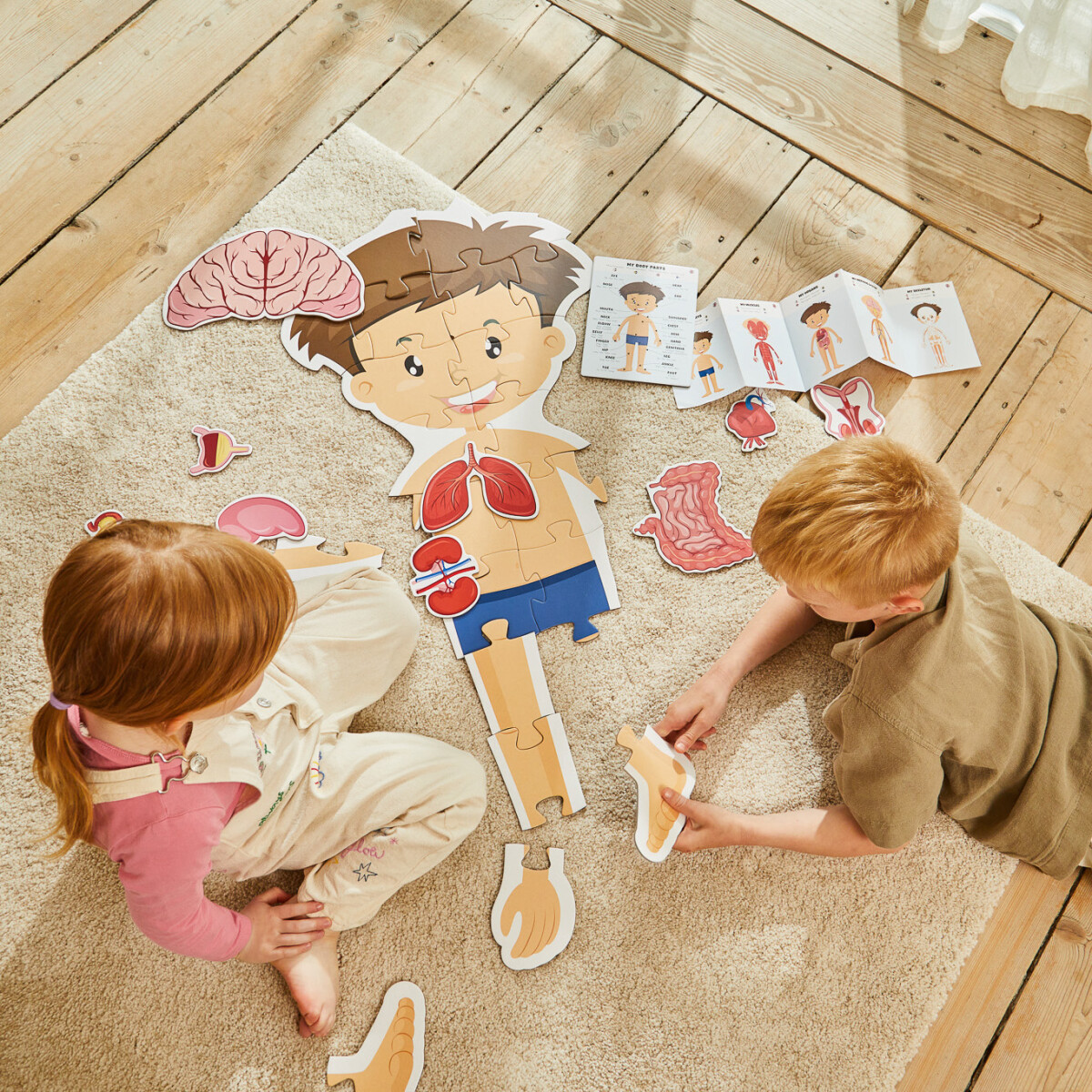 Gulvpuslespil Om Kroppen - Dreng