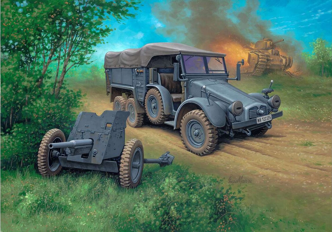 Revell - Krupp Protze Kfz 69 Med 3 7 Cm Pak - 1 76 - 03344