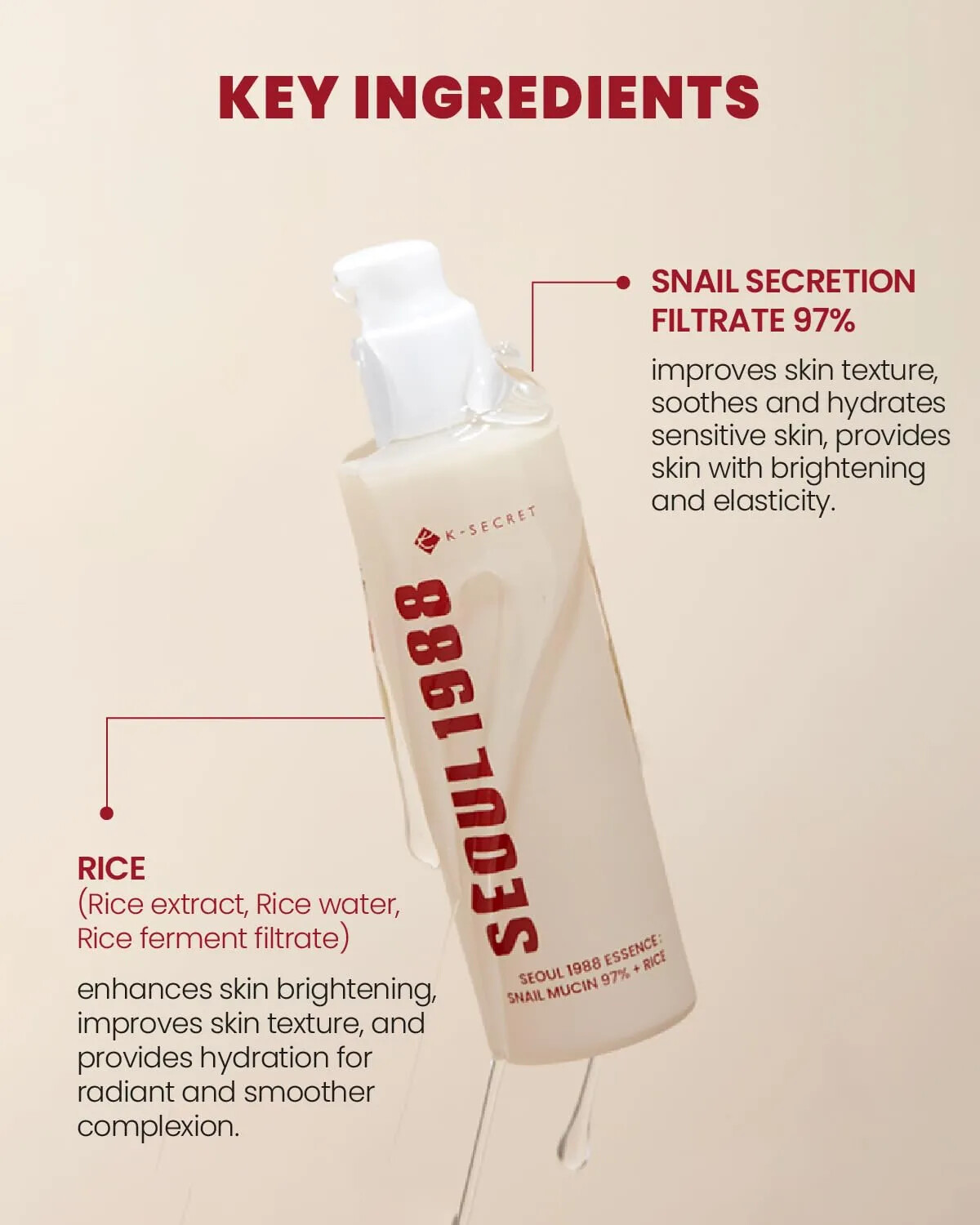 Ksecret - Seoul 1988 Essence Snail Mucin 97 Rice - 100 Ml