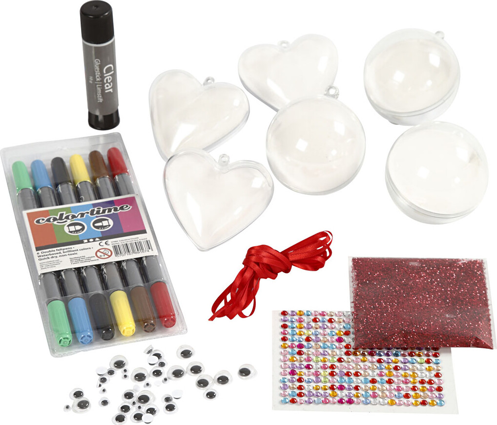 Kugler Og Hjerter Med Indvendig Pynt