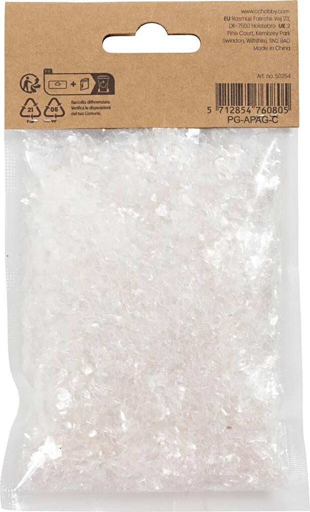 Kunstig Sne - Hvid Glitter - 50G 1 Ps