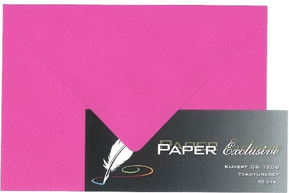 Kuvert C6 120G Cerise Tekstureret 10Stk - 912 - Paper Exclusive