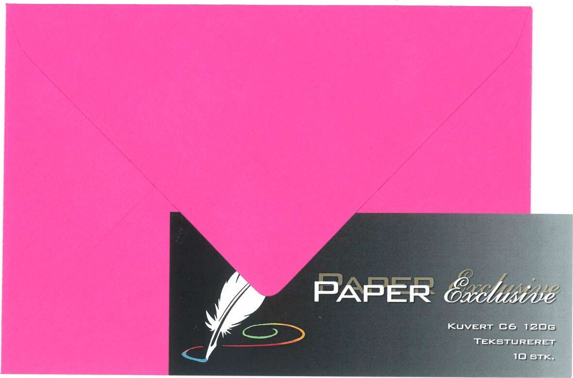 Kuvert C6 120G Cerise Tekstureret 10Stk - 912 - Paper Exclusive
