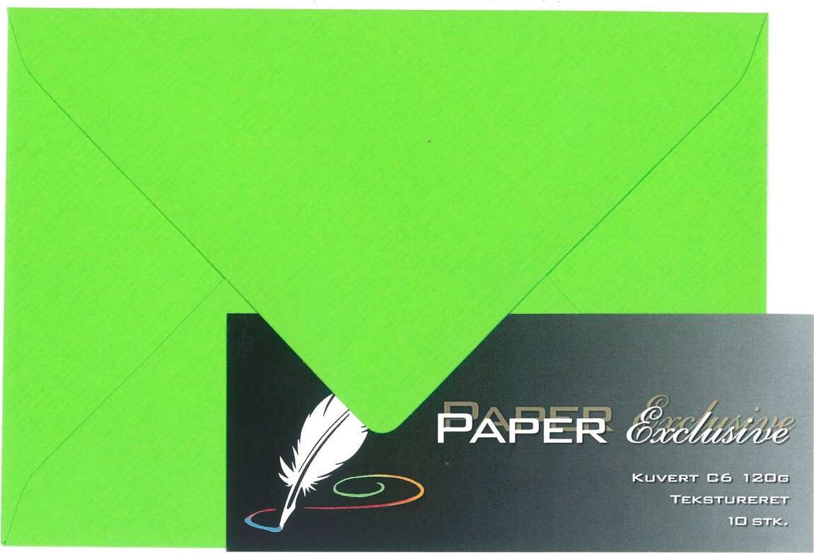 Kuvert C6 120G Lime Tekstureret 10Stk - 952 - Paper Exclusive