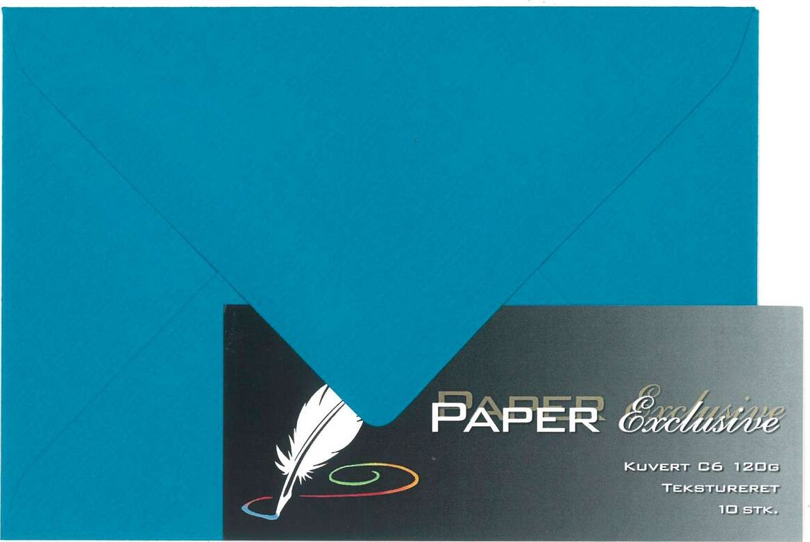 Kuvert C6 120G Petroleum Tekstureret 10Stk - 962 - Paper Exclusive