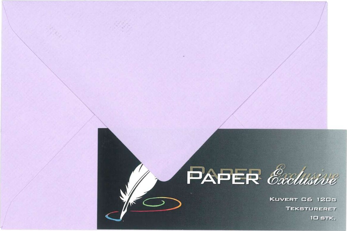 Kuvert C6 120G Violet Tekstureret 10Stk - 937 - Paper Exclusive