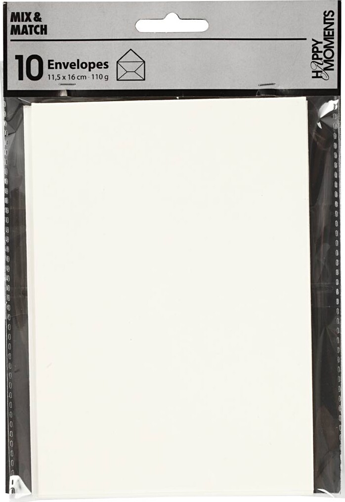 Kuvert - Kuvert Str 11 5X16 Cm - 110 G - Råhvid - 10 Stk