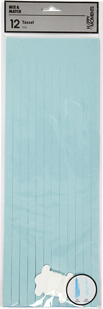 Kvast - Str 12X35 Cm - 14 G - Blå - Lyseblå - 12 Stk