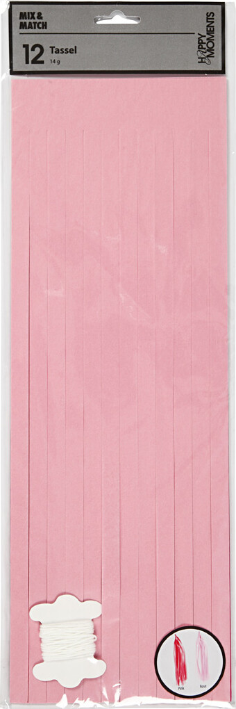 Kvast - Str 12X35 Cm - Pink - Lyserød - 12 Stk