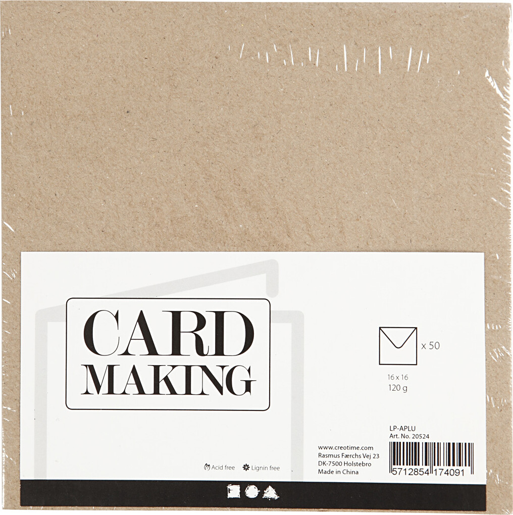 Kvistkuvert - Kuvert Str 16X16 Cm - 120 G - Natur - 50 Stk