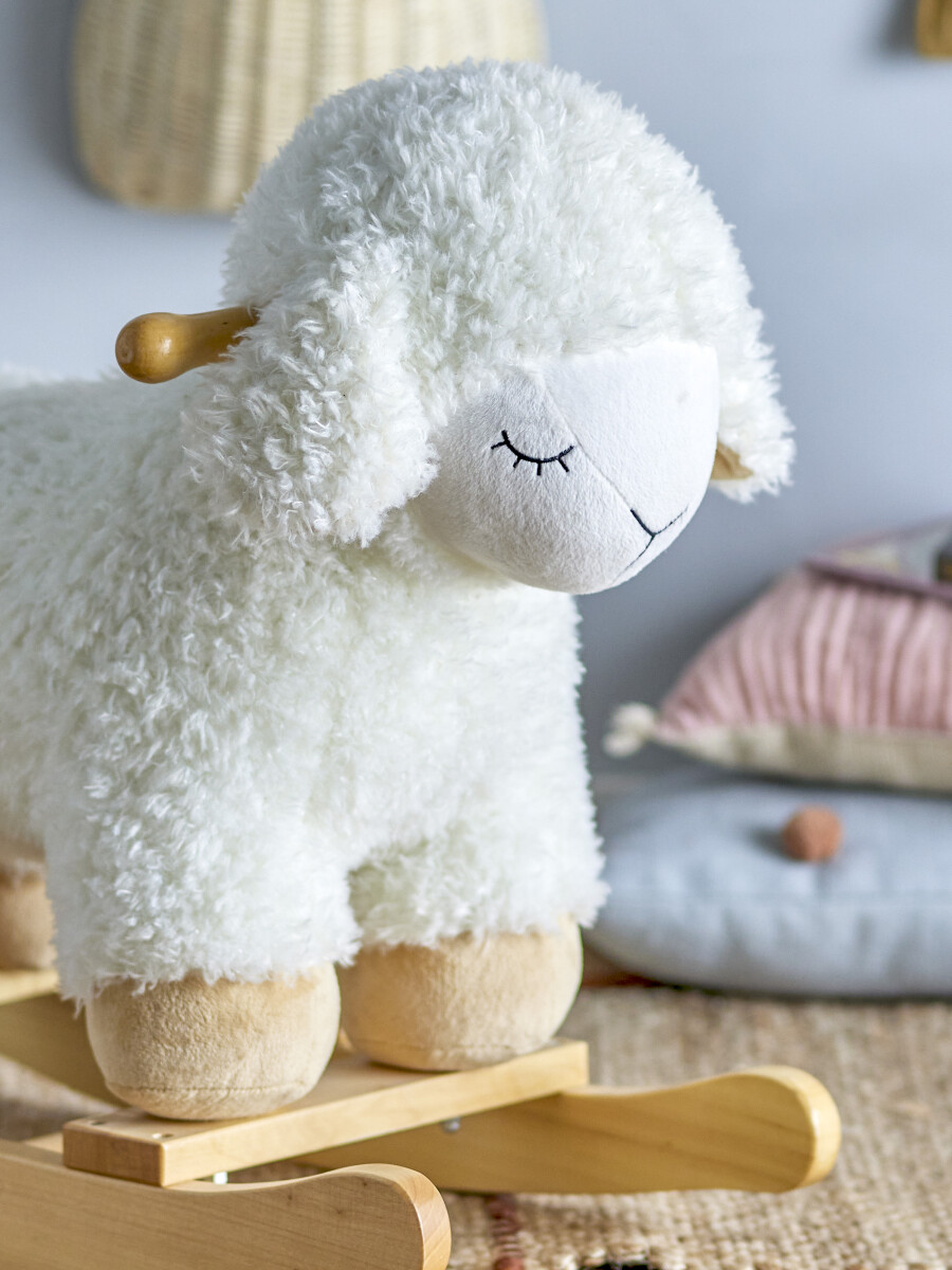 Bloomingville Mini - Laasrith Gyngehest - Får - Hvid - Polyester