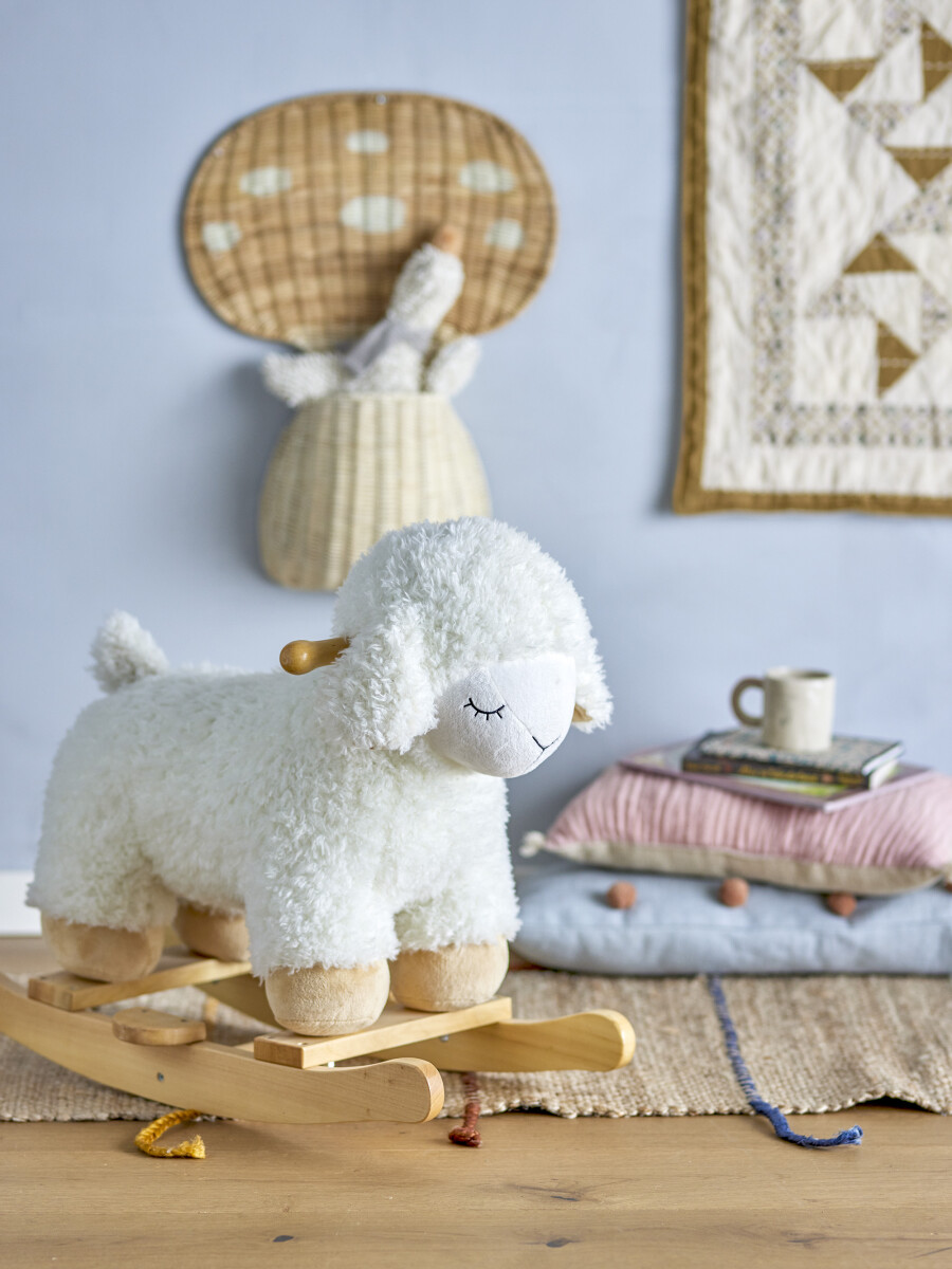 Bloomingville Mini - Laasrith Gyngehest - Får - Hvid - Polyester